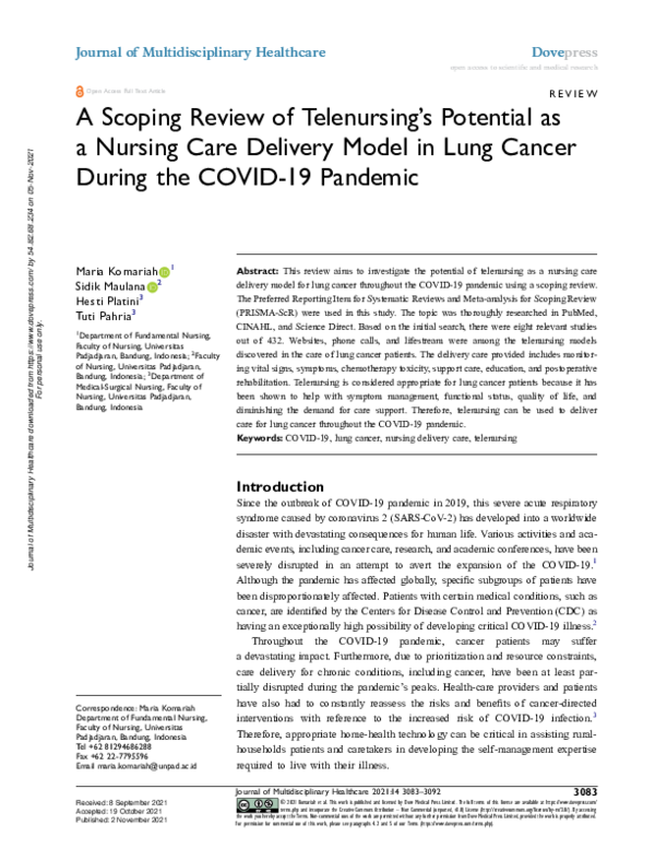 (PDF) A Scoping Review of Telenursing’s Potential as a Nursing Care ...