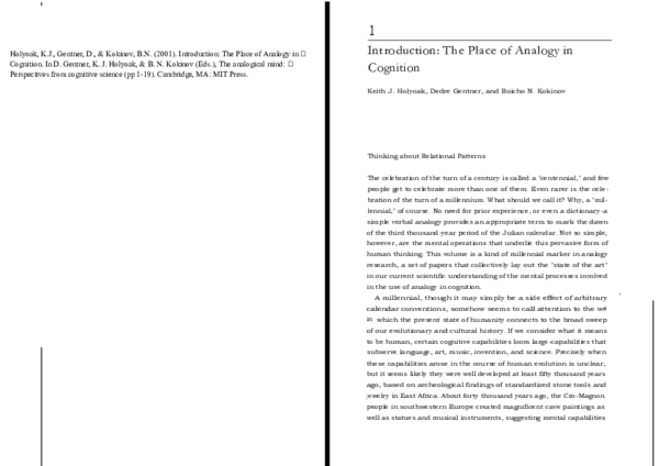 (PDF) Introduction: The place of analogy in cognition
