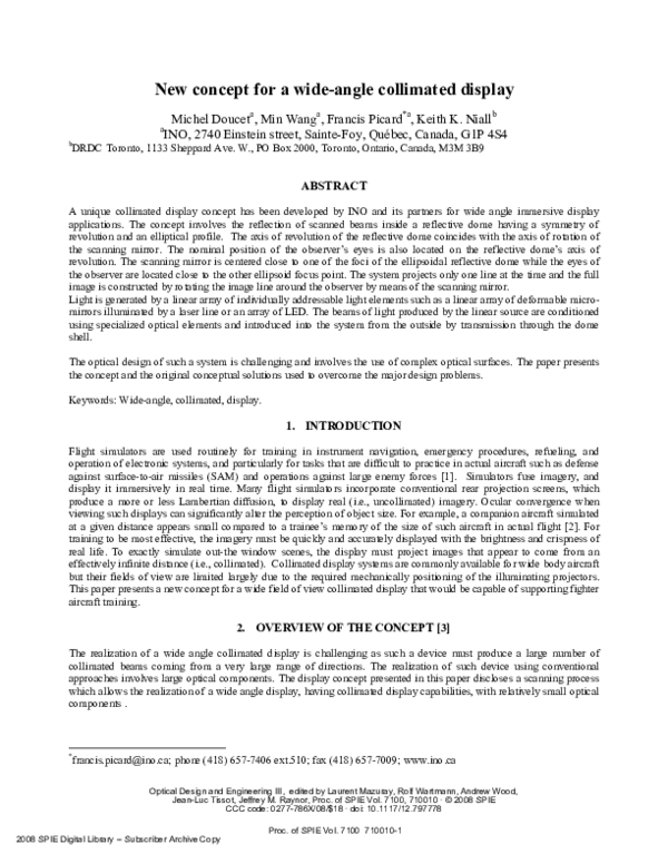 (PDF) New concept for a wide-angle collimated display