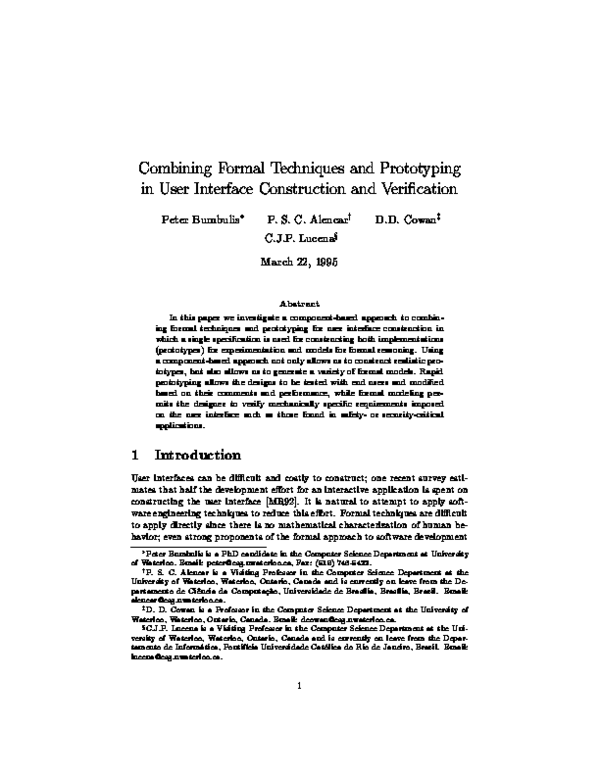 (PDF) Combining Formal Techniques and Prototyping in User Interface ...