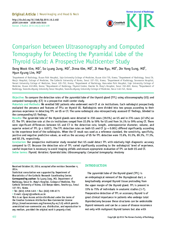 (PDF) Comparison between Ultrasonography and Computed Tomography for ...