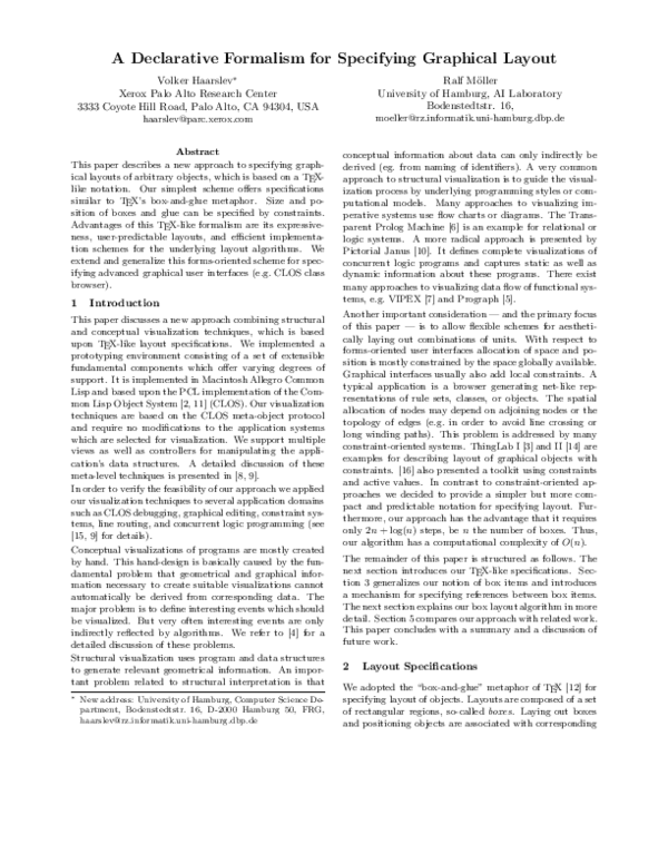 (PDF) A Declarative Formalism for Specifying Graphical Layout