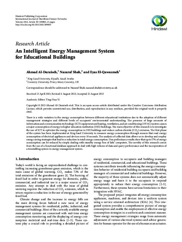 (PDF) An Intelligent Energy Management System for Educational Buildings