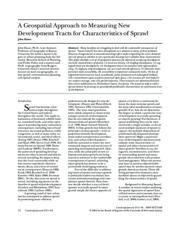 (PDF) A Geospatial Approach to Measuring New Development Tracts for ...
