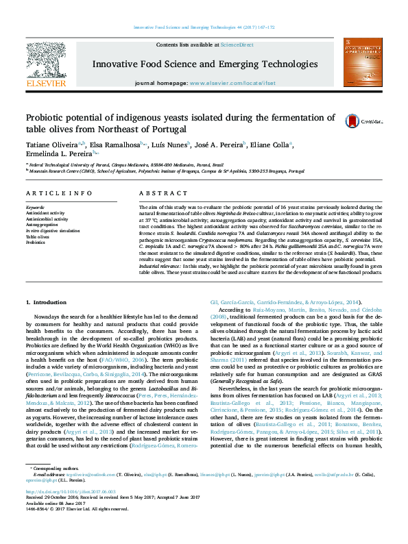 (PDF) Probiotic potential of indigenous yeasts isolated during the ...