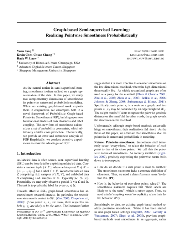(PDF) Graph-based Semi-supervised Learning: Realizing Pointwise ...