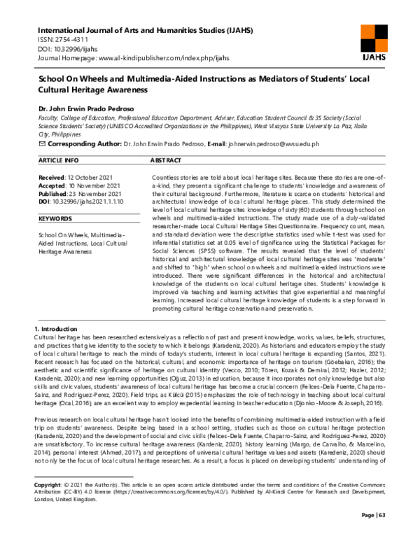 (PDF) School On Wheels and MultimediaAided Instructions as Mediators