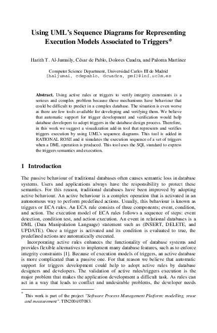 (PDF) Using UML’s Sequence Diagrams for Representing Execution Models ...