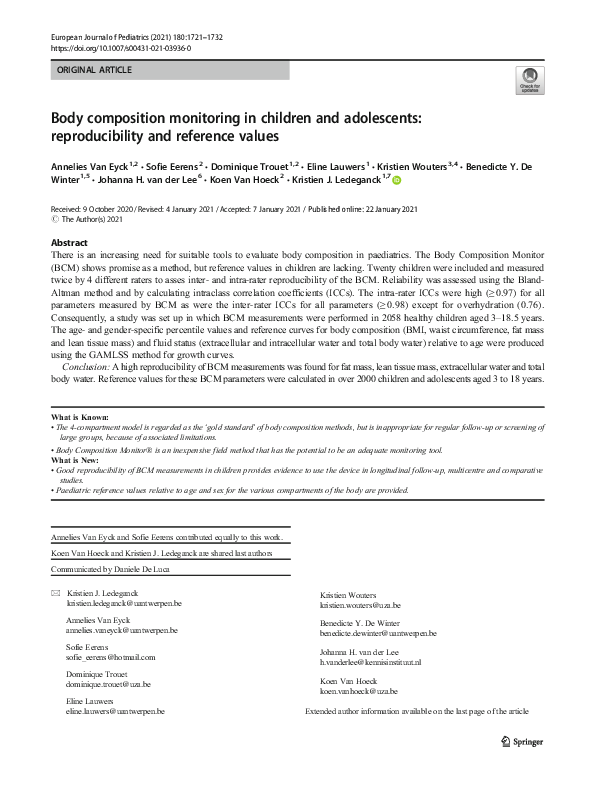 (PDF) Body composition monitoring in children and adolescents ...