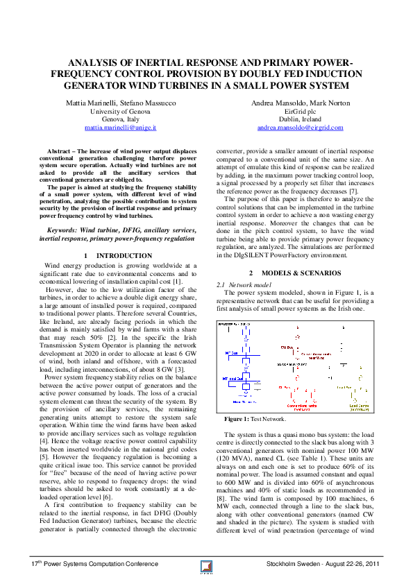 (PDF) Analysis of Inertial Response and Primary Power-Frequency Control ...