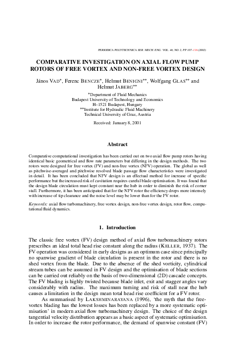 (PDF) Comparative Investigation on Axial Flow Pump Rotors of Free ...