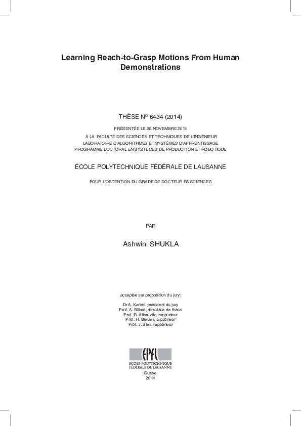 (PDF) Learning Reach-to-Grasp Motions From Human Demonstrations ...