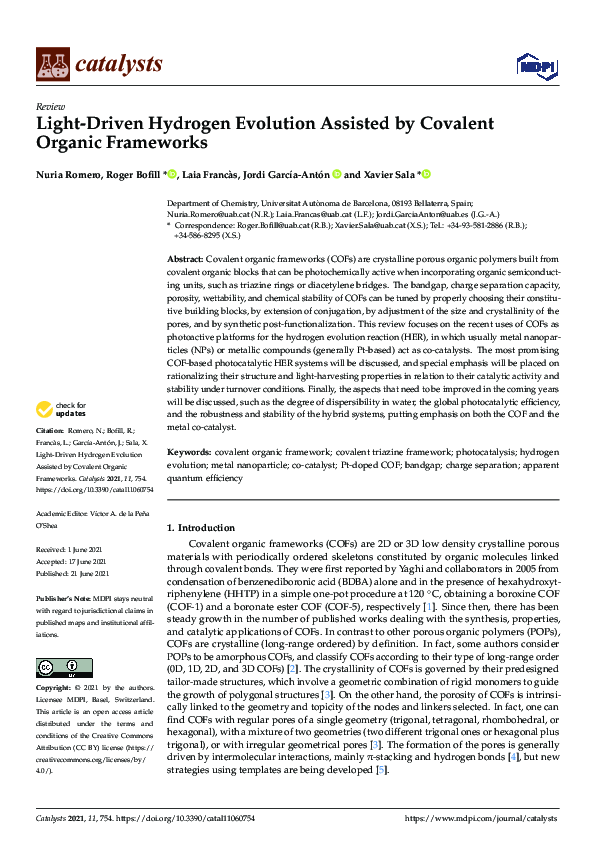 (PDF) Light-Driven Hydrogen Evolution Assisted by Covalent Organic ...