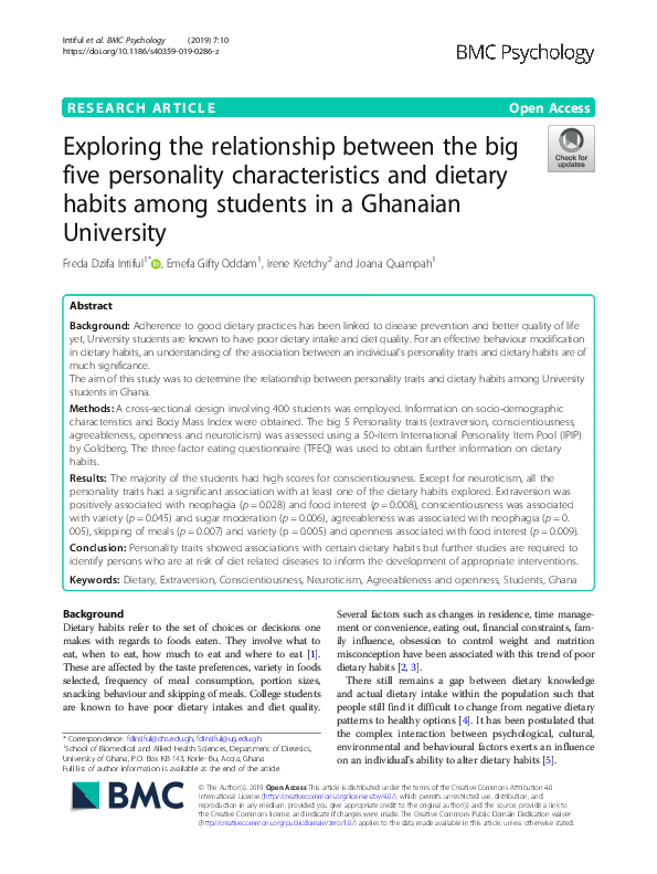 (PDF) Exploring the relationship between the big five personality ...