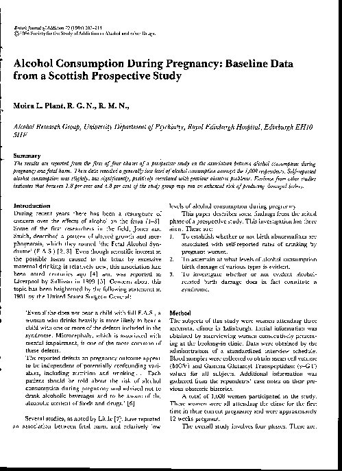 Prevalence and predictors of alcohol use during pregnancy: findings ...