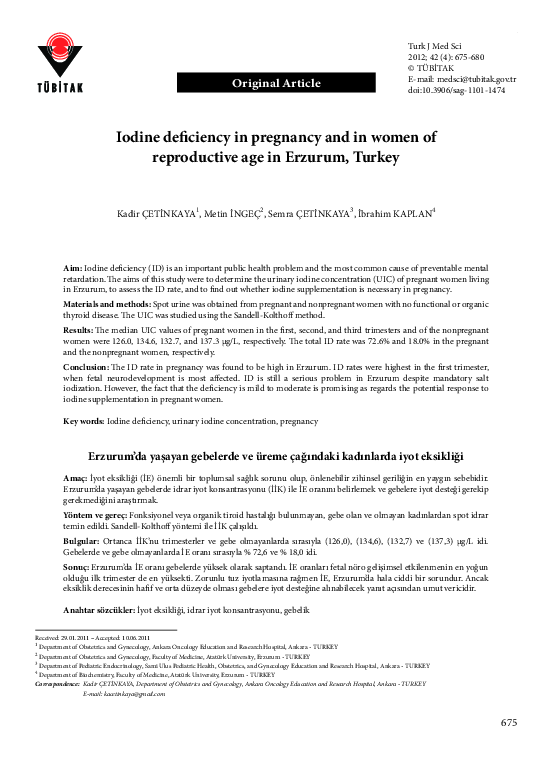 (PDF) Iodine deficiency in pregnancy and in women of reproductive age ...