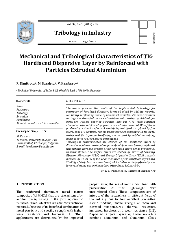 (PDF) MECHANICAL AND TRIBOLOGICAL CHARACTERISTICS OF STIR-CAST Al ...