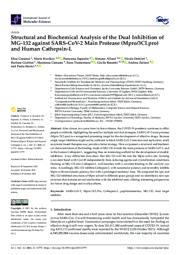 (PDF) Structural and Biochemical Analysis of the Dual Inhibition of MG ...