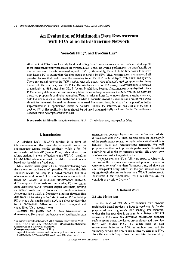 (PDF) An Evaluation of Multimedia Data Downstream with PDA in an ...
