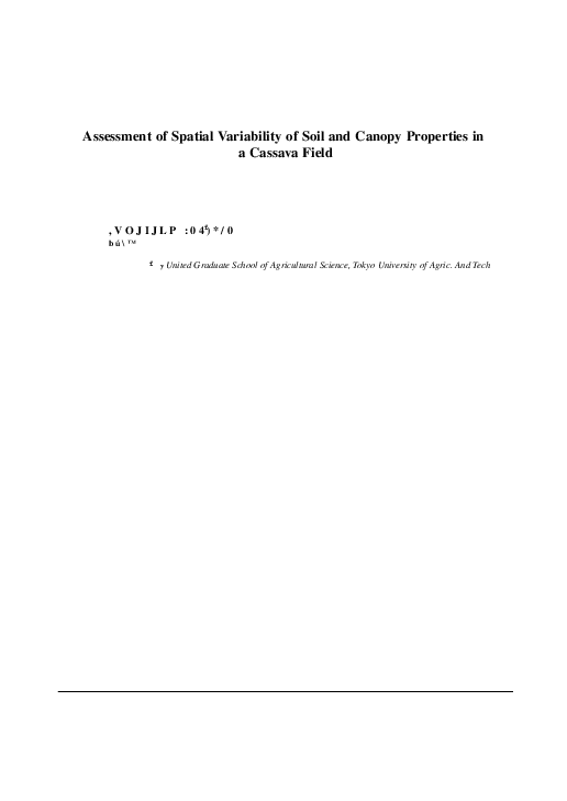 (PDF) Assessment of Spatial Variability in Soil and Canopy Properties ...