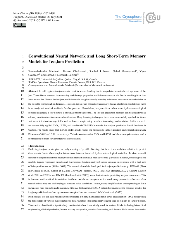 (PDF) 1 Convolutional Neural Network and Long Short-Term Memory 1 ...