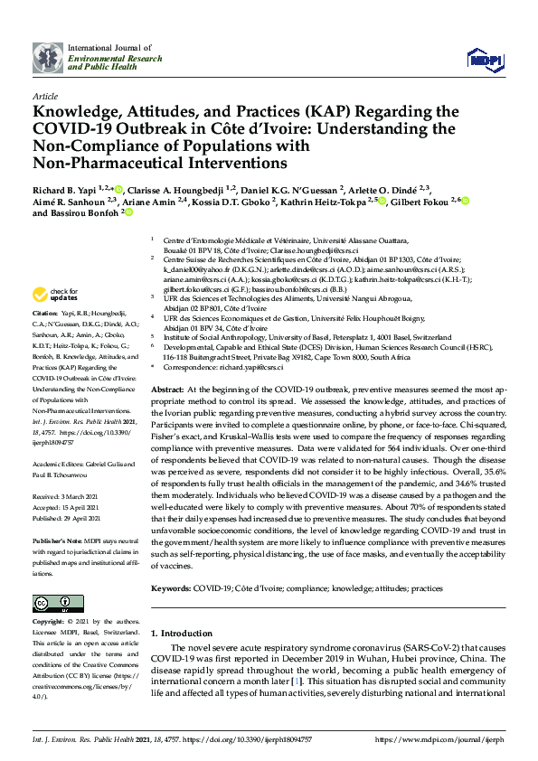 (PDF) Knowledge, Attitudes, and Practices (KAP) Regarding the COVID-19 ...