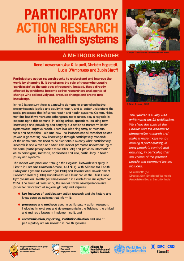 (PDF) Participatory action research in health systems : a methods reader