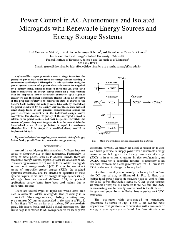 (PDF) Power control in AC autonomous and isolated microgrids with ...