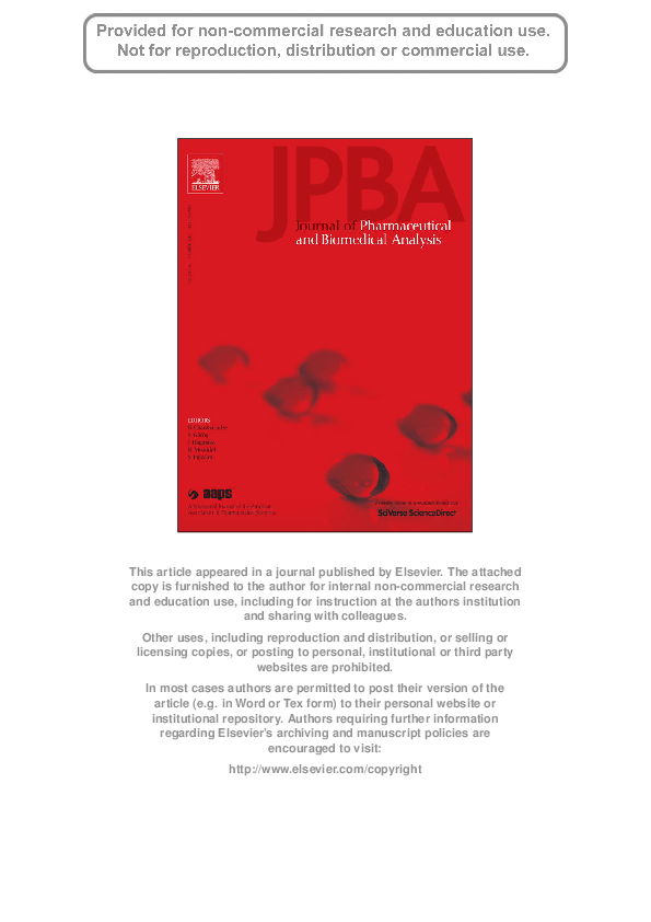 (PDF) Development of an UPLC–MS/MS method for the determination of ...