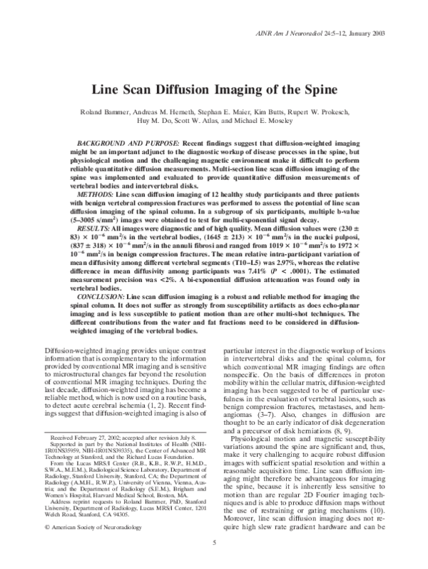 (PDF) Line scan diffusion imaging of the spine