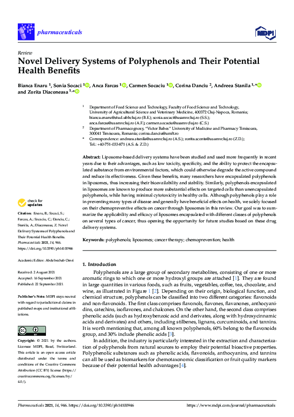 (PDF) Novel Delivery Systems of Polyphenols and Their Potential Health ...