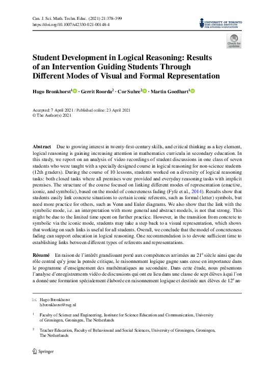 (PDF) Student Development in Logical Reasoning: Results of an ...