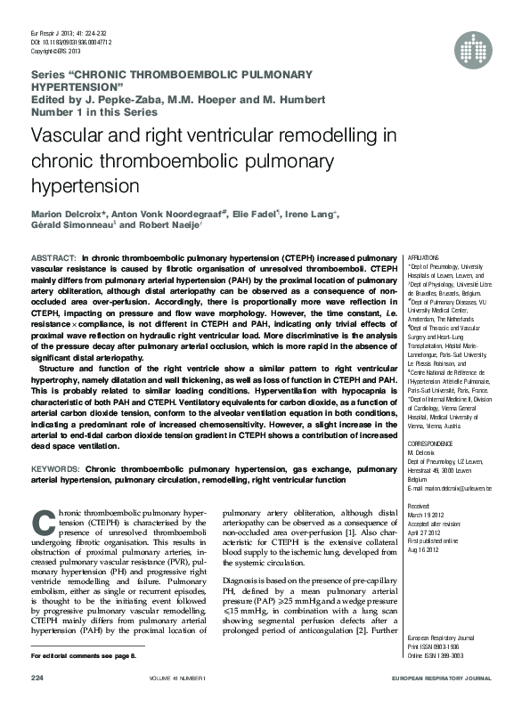 (PDF) Vascular and right ventricular remodelling in chronic ...