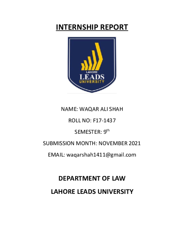 (DOC) Internship Report LLB