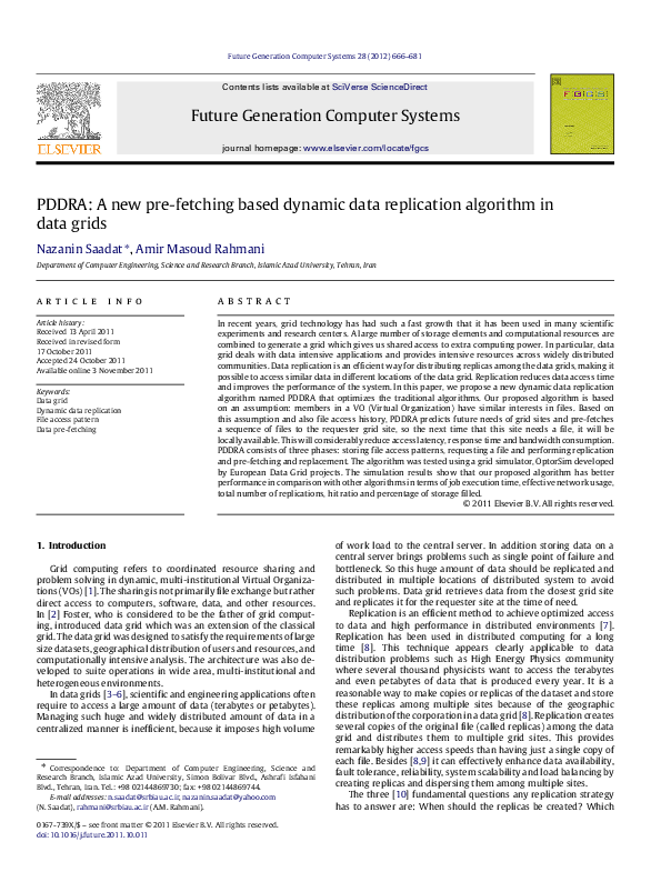 (PDF) PDDRA: A new pre-fetching based dynamic data replication ...