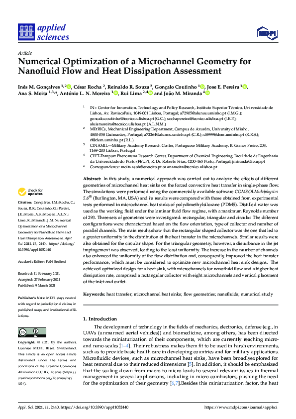 (PDF) Numerical Optimization of a Microchannel Geometry for Nanofluid ...