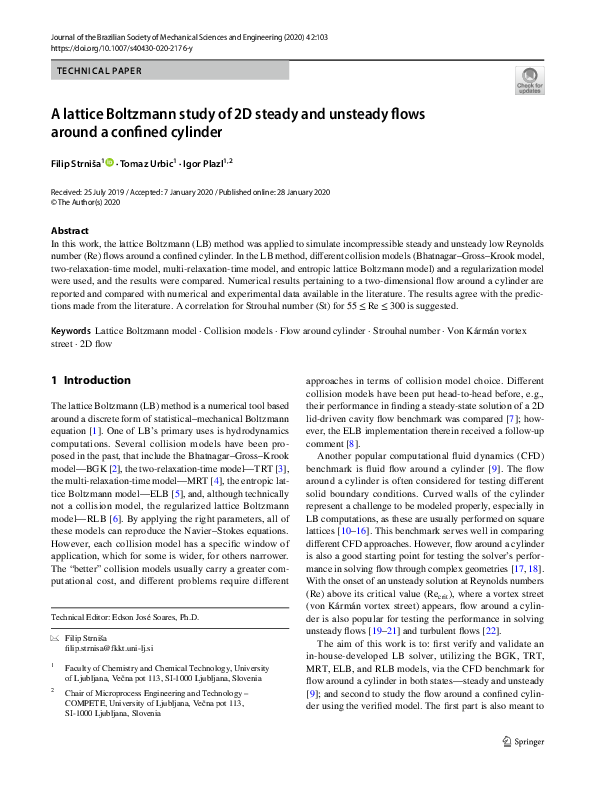 (PDF) A lattice Boltzmann study of 2D steady and unsteady flows around ...