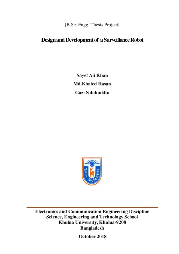 (PDF) Design and Development of a Surveillance Robot