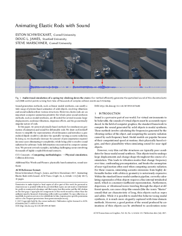 (PDF) Animating elastic rods with sound