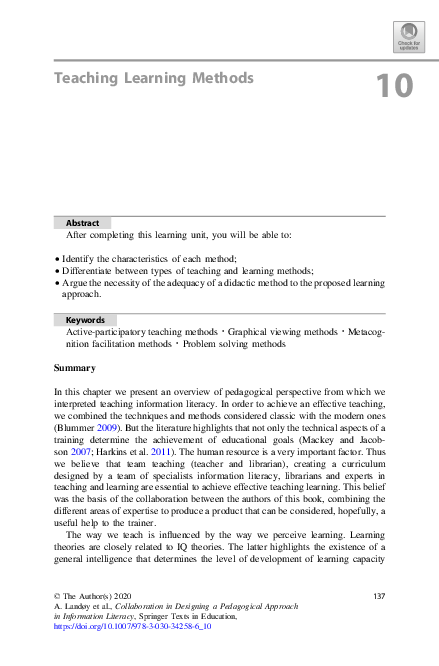 (PDF) Teaching Learning Methods