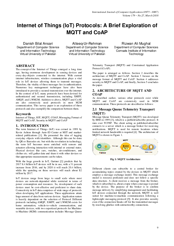 (PDF) Internet of Things (IoT) Protocols: A Brief Exploration of MQTT ...