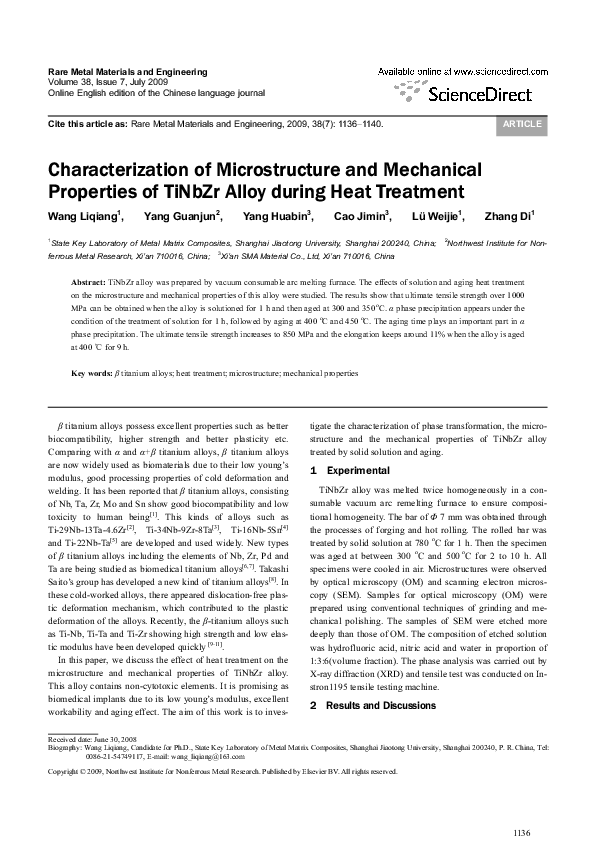 (PDF) Characterization of microstructure and mechanical properties of ...