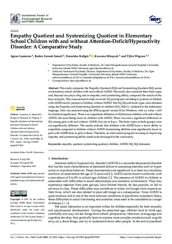 (PDF) Empathy Quotient and Systemizing Quotient in Elementary School ...
