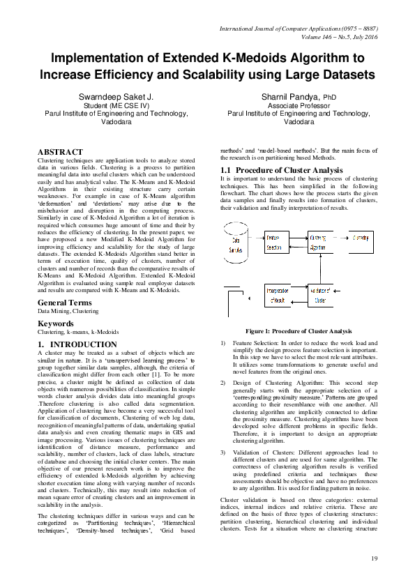 (PDF) Implementation of Extended K-Medoids Algorithm to Increase ...