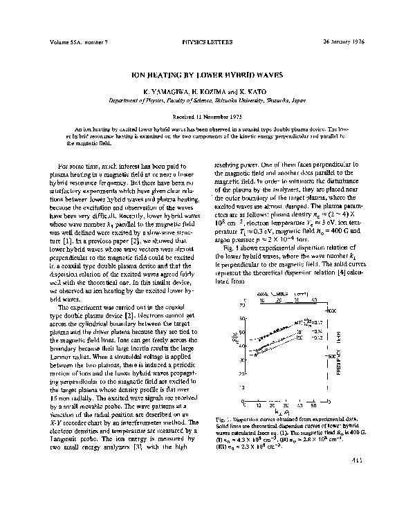 (PDF) Ion heating by lower hybrid waves