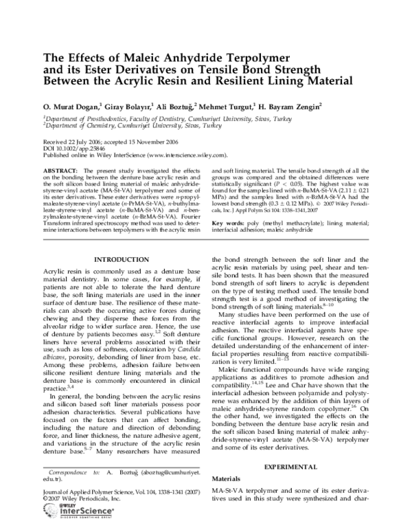 (PDF) The effects of maleic anhydride terpolymer and its ester ...