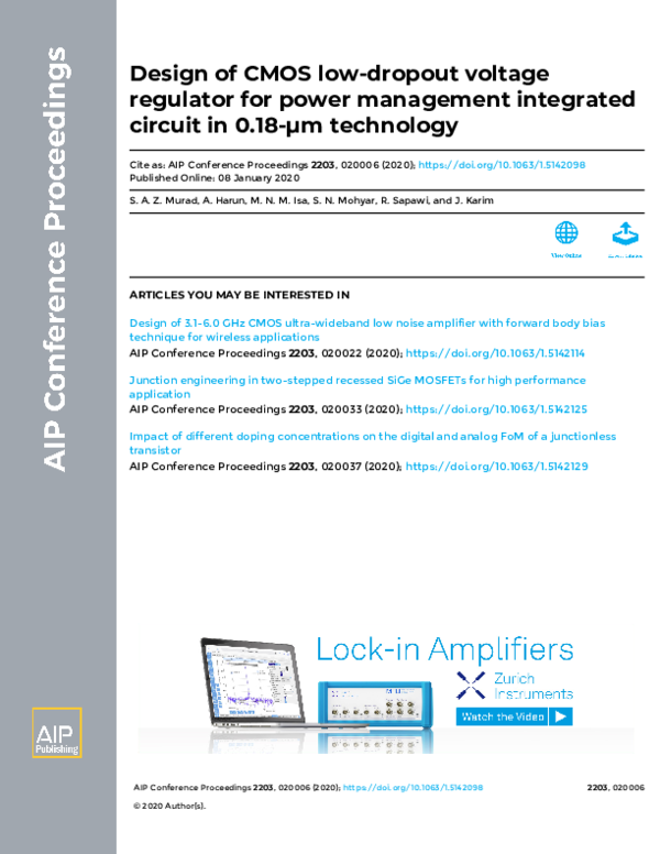 (PDF) Design of CMOS low-dropout voltage regulator for power management ...