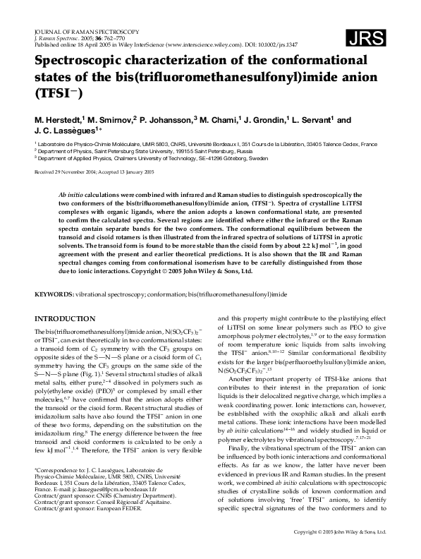 (PDF) Spectroscopic characterization of the conformational states of ...