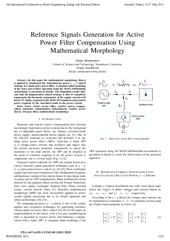 (PDF) Reference signals generation for active power filter compensation ...