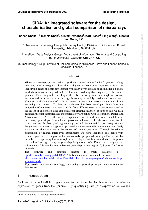(PDF) CIDA: An integrated software for the design, characterisation and ...